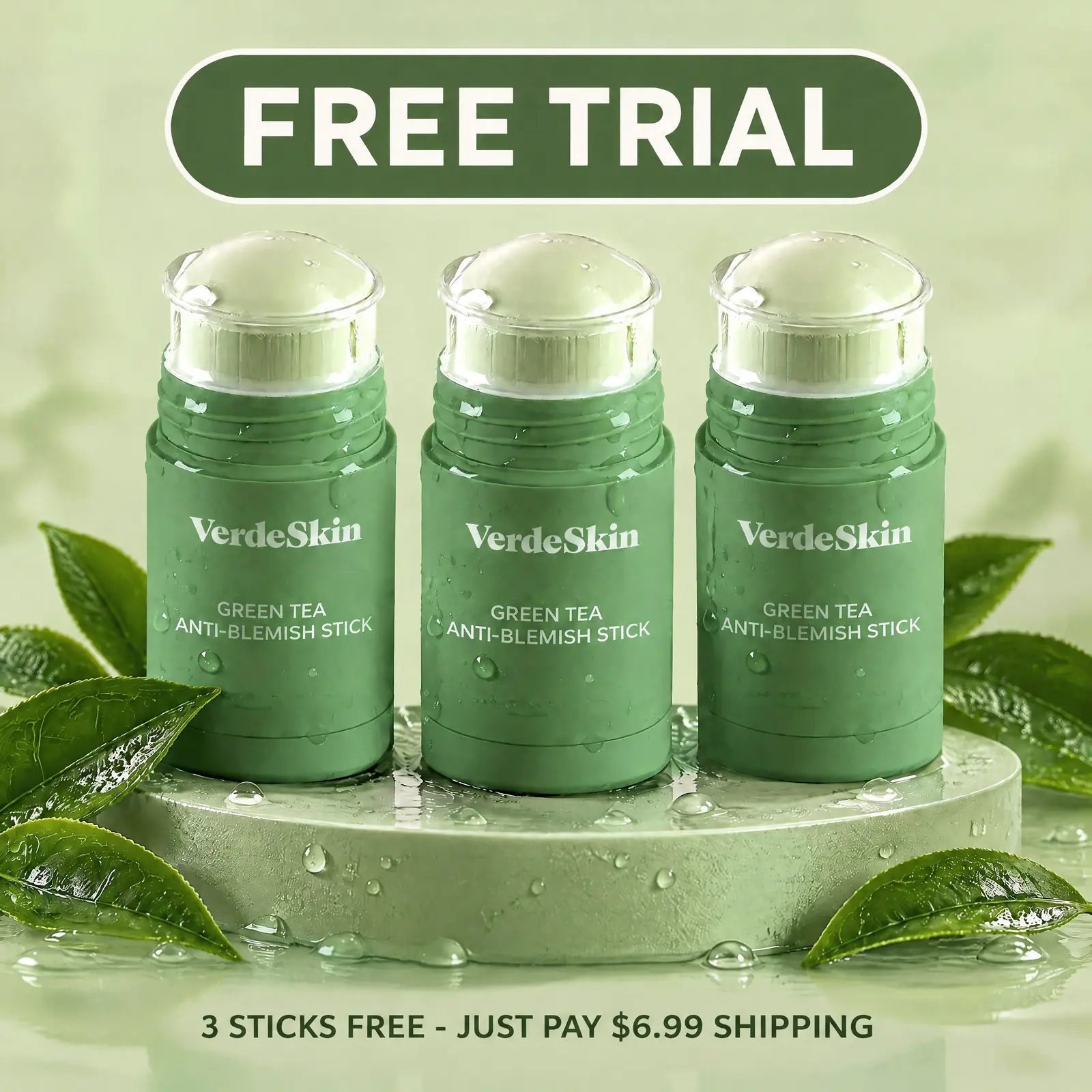 Free trial: 3 VerdeSkin sticks free, just pay $6.99 shipping